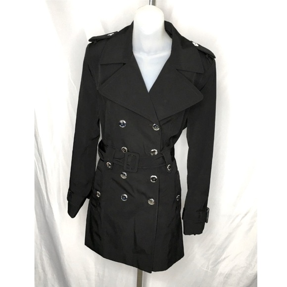 Calvin Klein Jackets & Blazers - NWOT Calvin Klein Black Belted Trenchcoat Size M Medium Polyester Women’s
